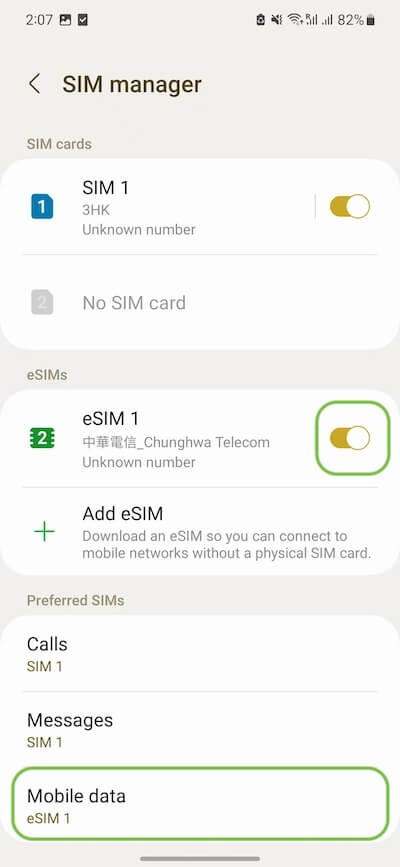 Samsung eSIM Step 9