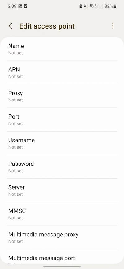 Samsung APN Step 6