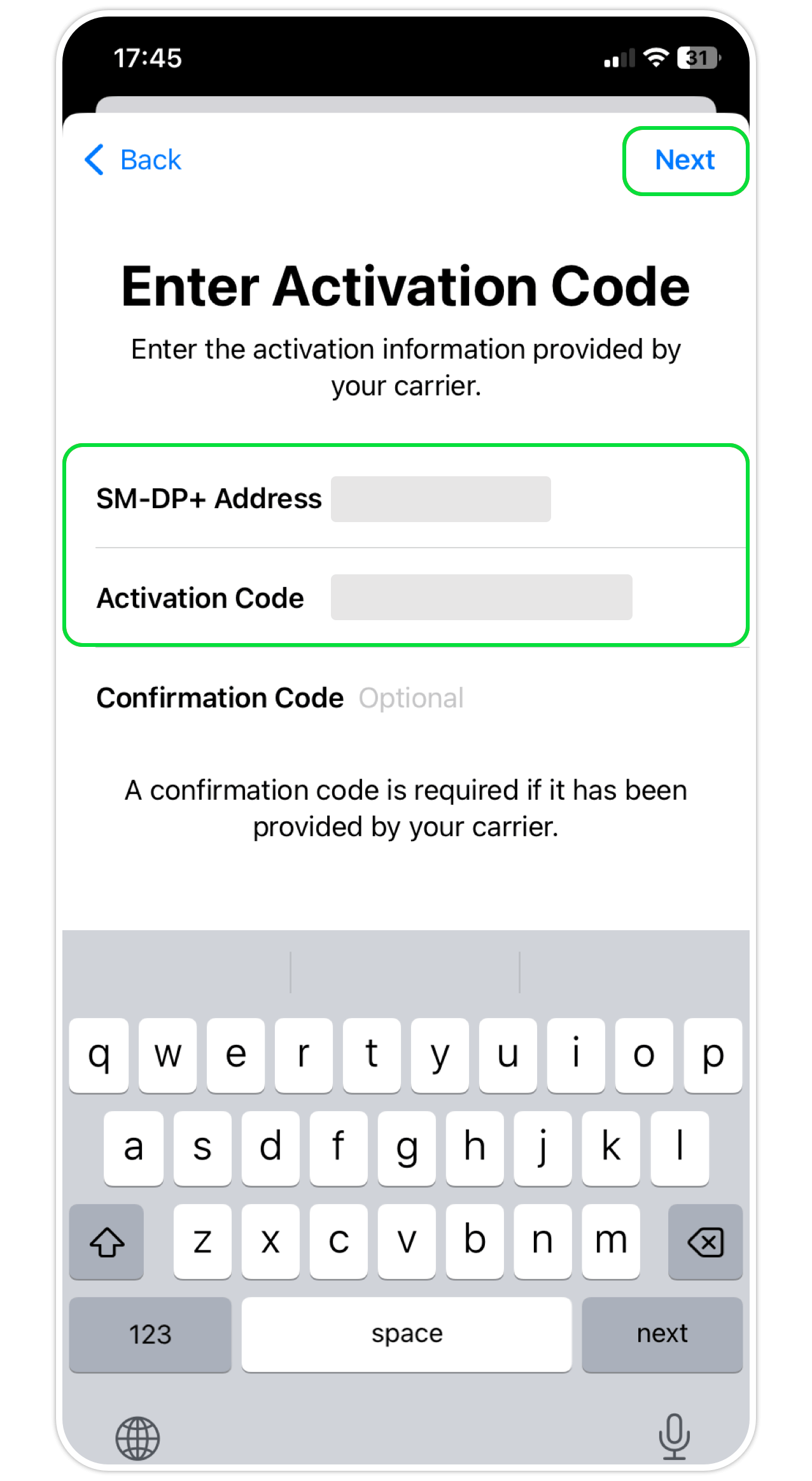 iOS eSIM Step 6