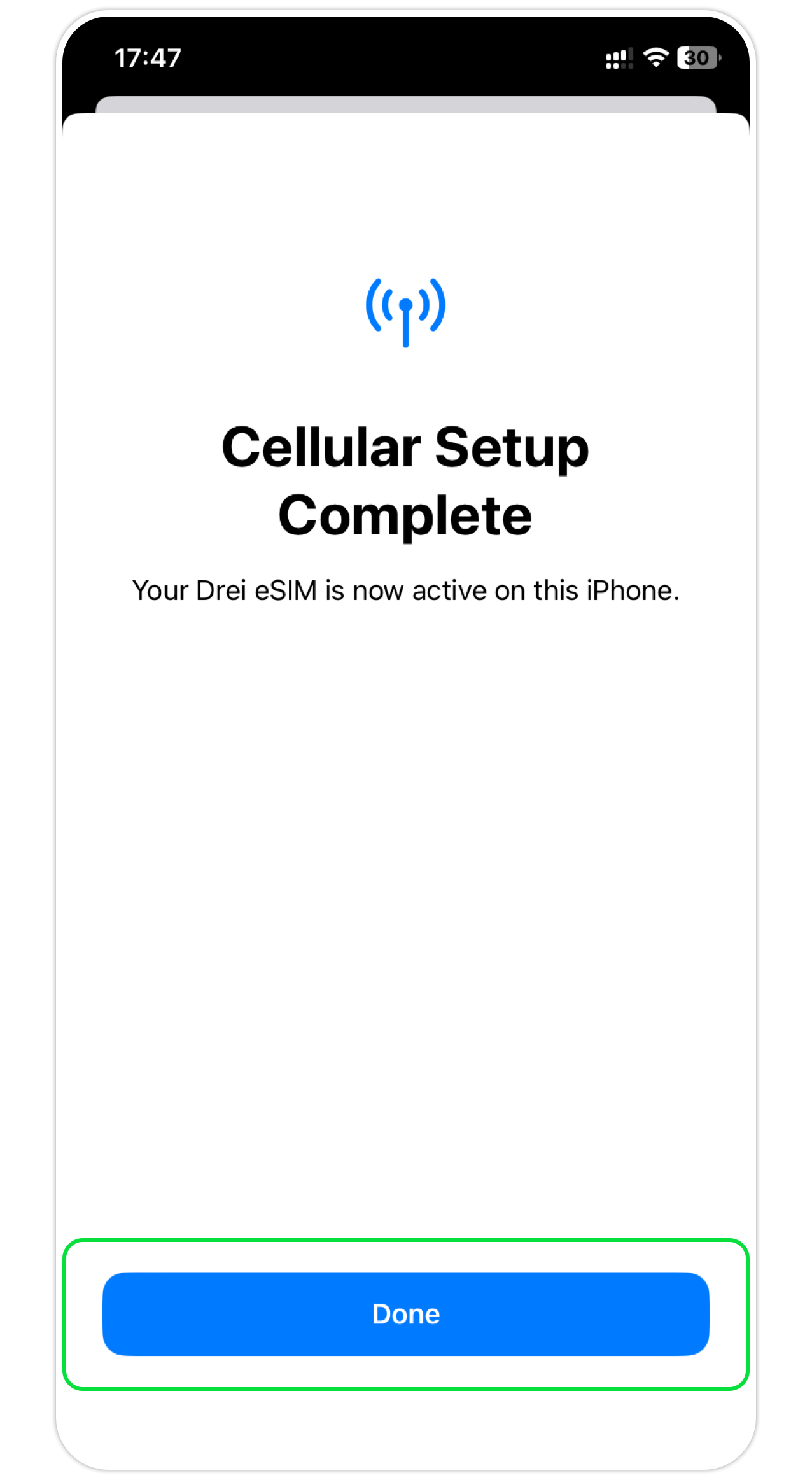 iOS eSIM Step 8