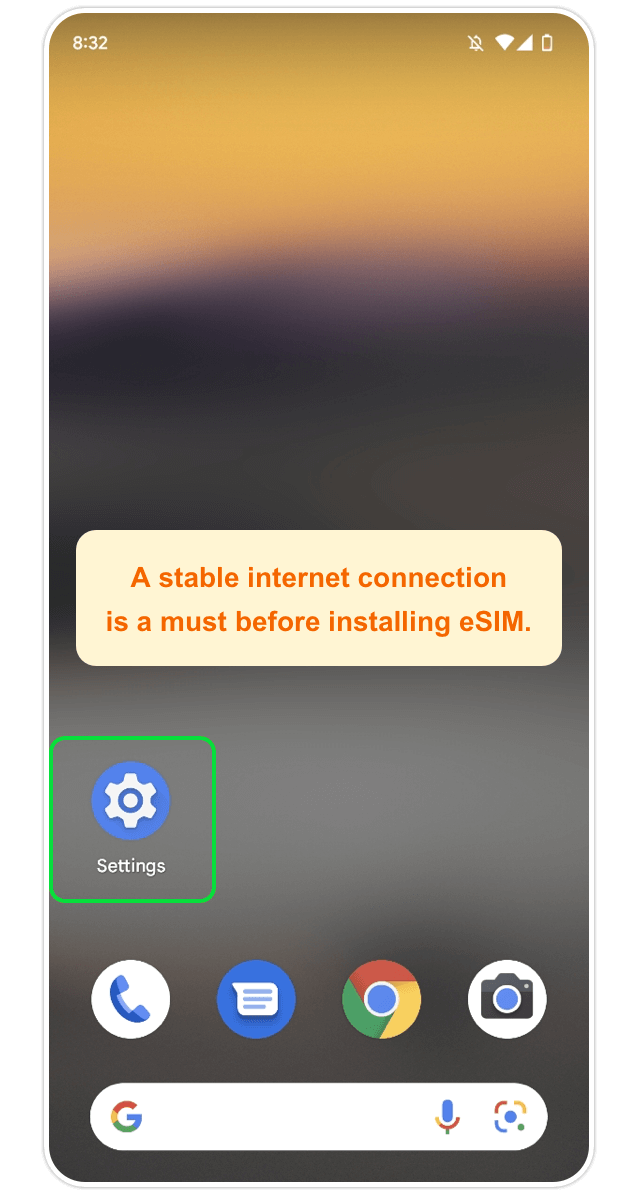 Google eSIM Step 1