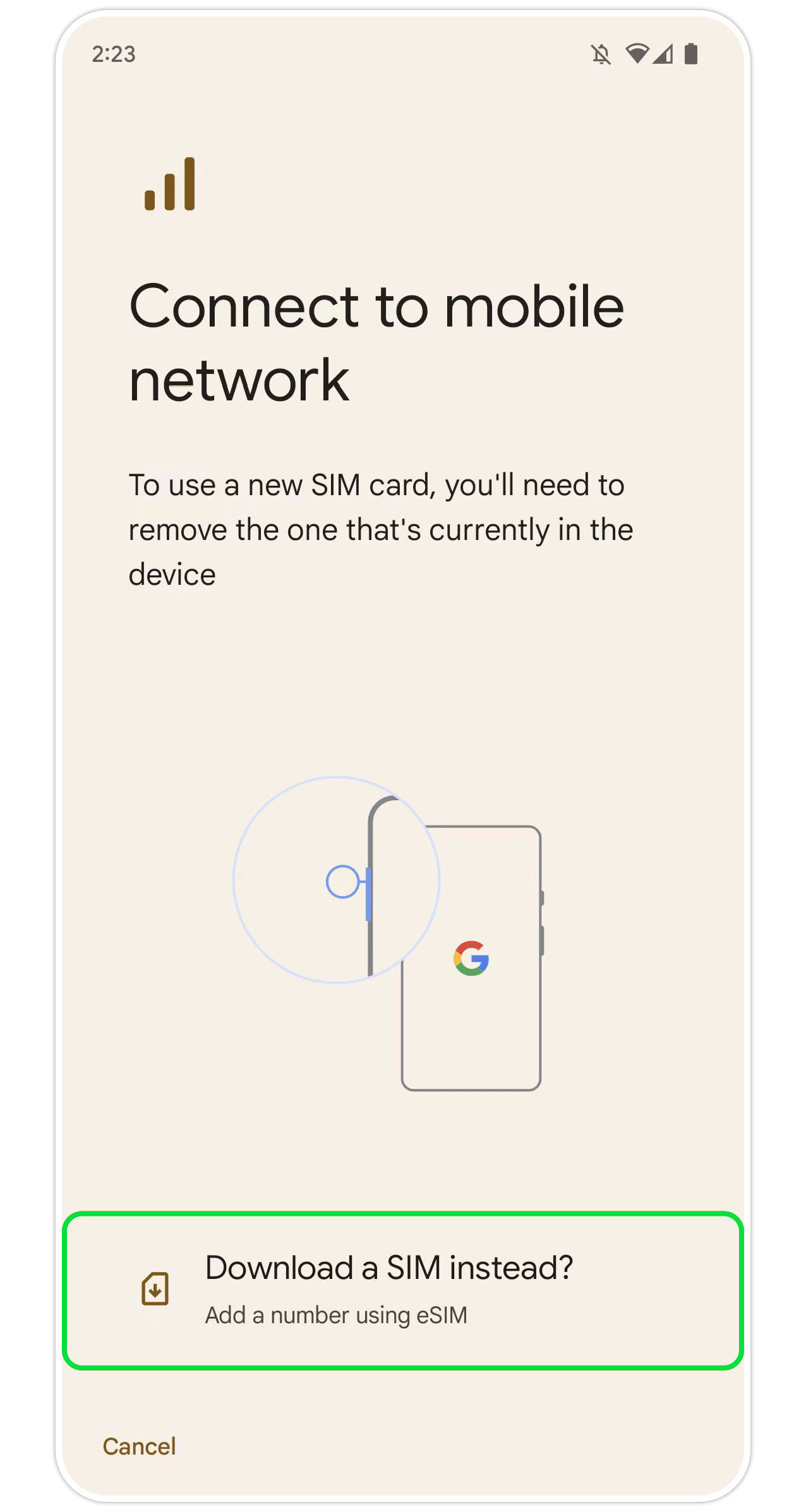 Google eSIM Step 4