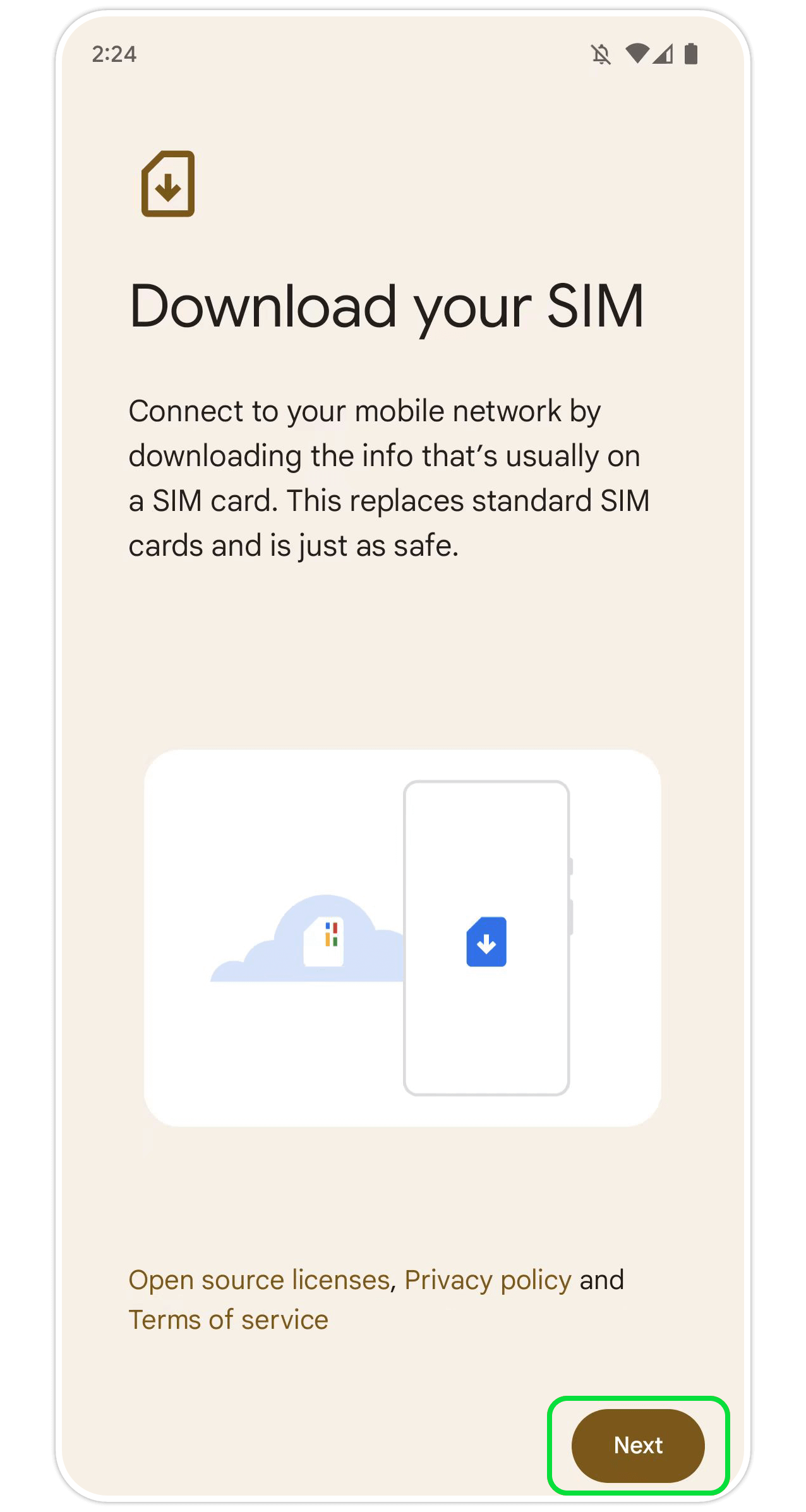 Google eSIM Step 5